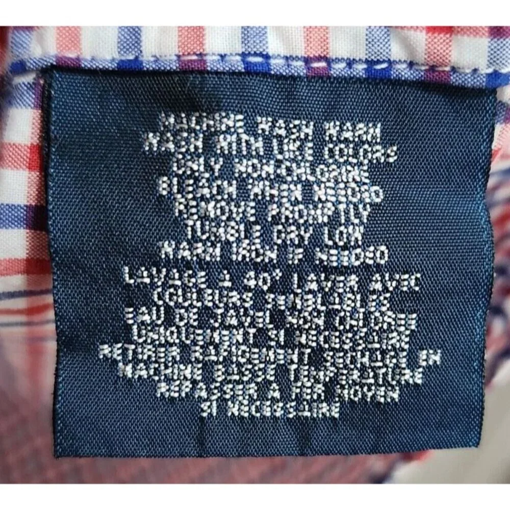 Ralph Lauren Red / Blue Plaid Long Sleeve Button Down Shirt Youth Size L 16 / 18